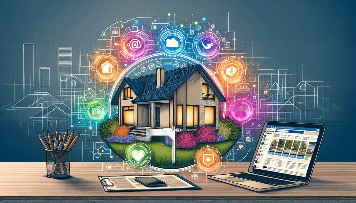 Real estate professional using Facebook Ads on laptop